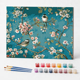 Kit de Pintura Numerada - Pássaros nas Flores