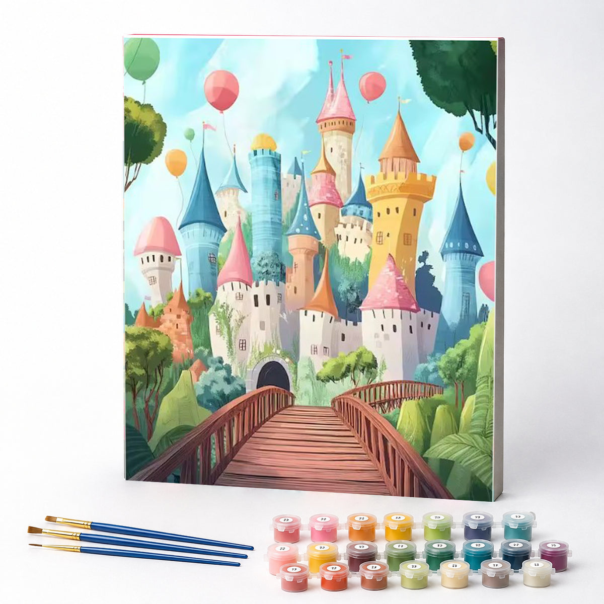 Kit de Pintura Numerada - Pequeno Castelo Colorido