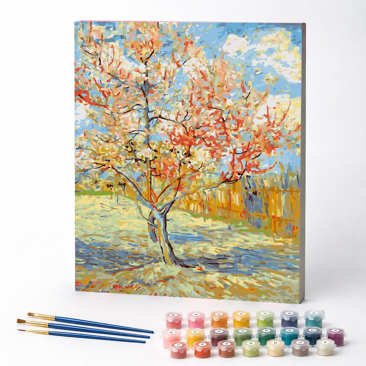 Kit de Pintura Numerada - Pessegueiro Rosa em Flor de Van Gogh