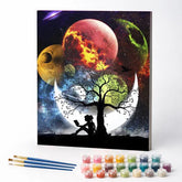 Kit de Pintura Numerada - Planetas Entrelaçados