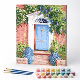 Kit de Pintura Numerada - Porta Azul em Flor