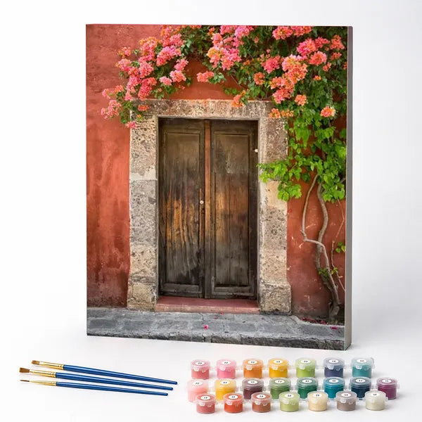 Kit de Pintura Numerada - Porta Rústica Florida