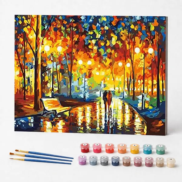 Kit de Pintura Numerada - Praça Iluminada