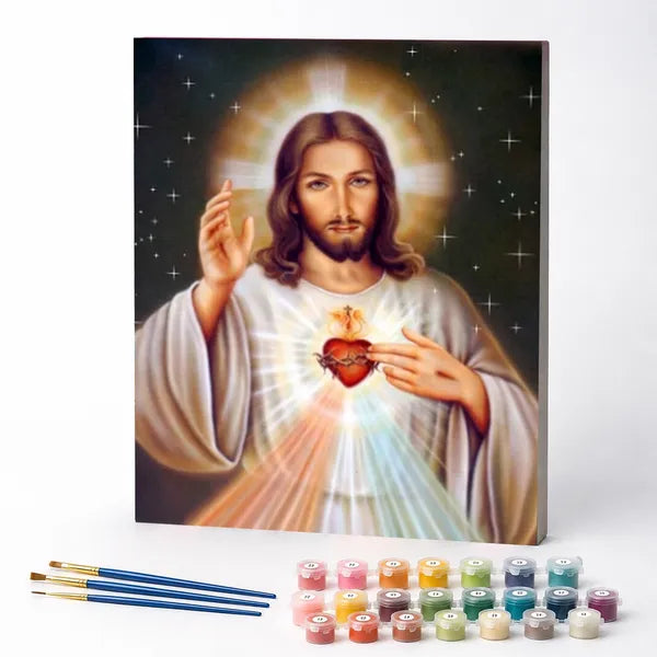 Kit de Pintura Numerada - Sagrado Coração de Jesus
