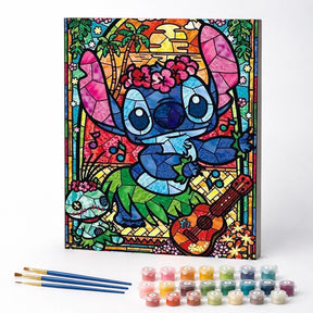 Kit de Pintura Numerada - Stitch em Mosaico