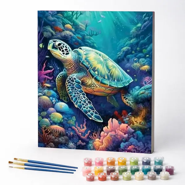 Kit de Pintura Numerada - Tartaruga Marinha