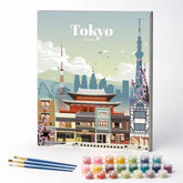 Kit de Pintura Numerada - Tóquio com Céu Azul