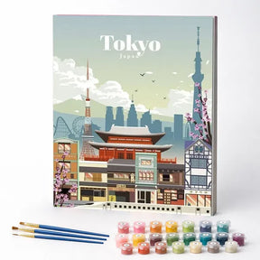 Kit de Pintura Numerada - Tóquio com Céu Azul