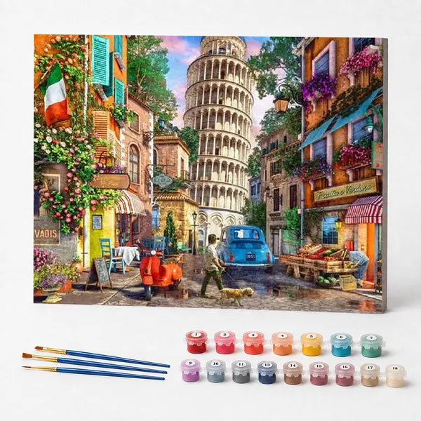 Kit de Pintura Numerada - Torre de Pisa