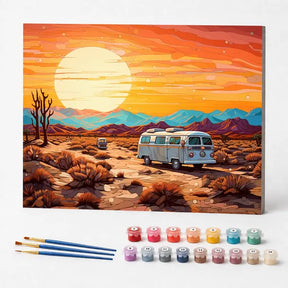 Kit de Pintura Numerada - Trailer no Deserto