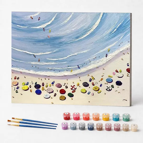 Kit de Pintura Numerada - Turistas na Praia