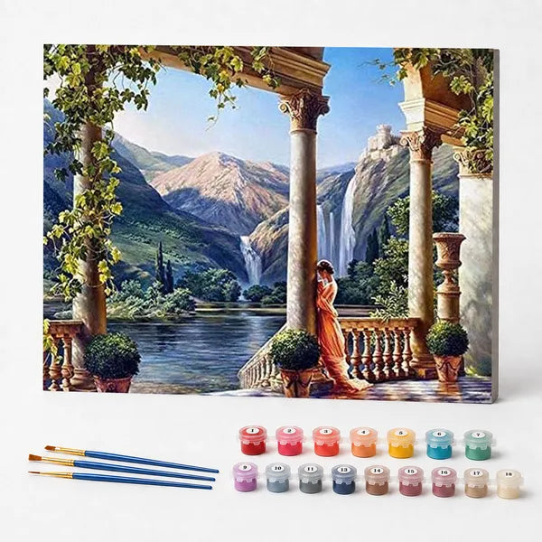 Kit de Pintura Numerada - Varanda na Grécia