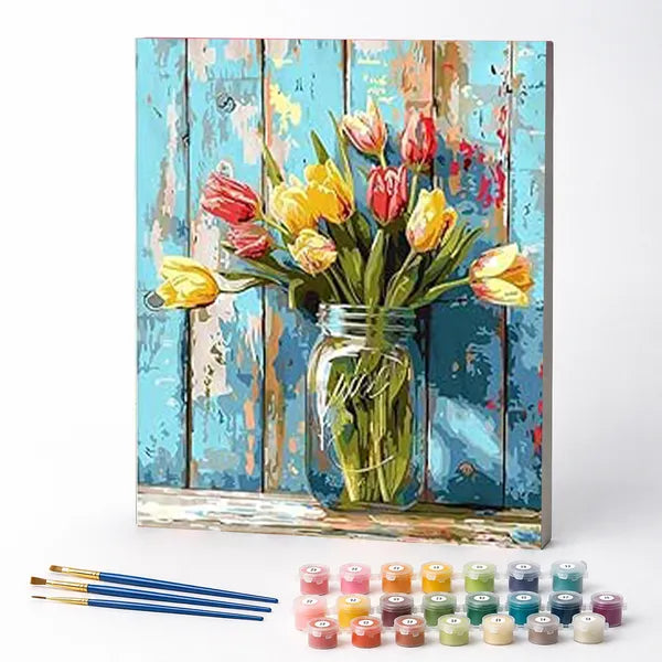 Kit de Pintura Numerada - Vaso de Tulipas