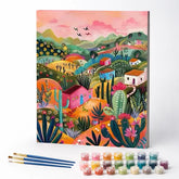 Kit de Pintura Numerada - Vilarejo Colorido no Deserto