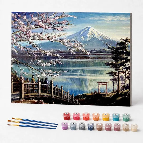 Kit de Pintura Numerada - Vista do Monte Fuji