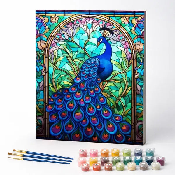 Kit de Pintura Numerada - Vitral de Pavão