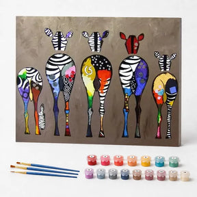 Kit de Pintura Numerada - Zebras Artísticas